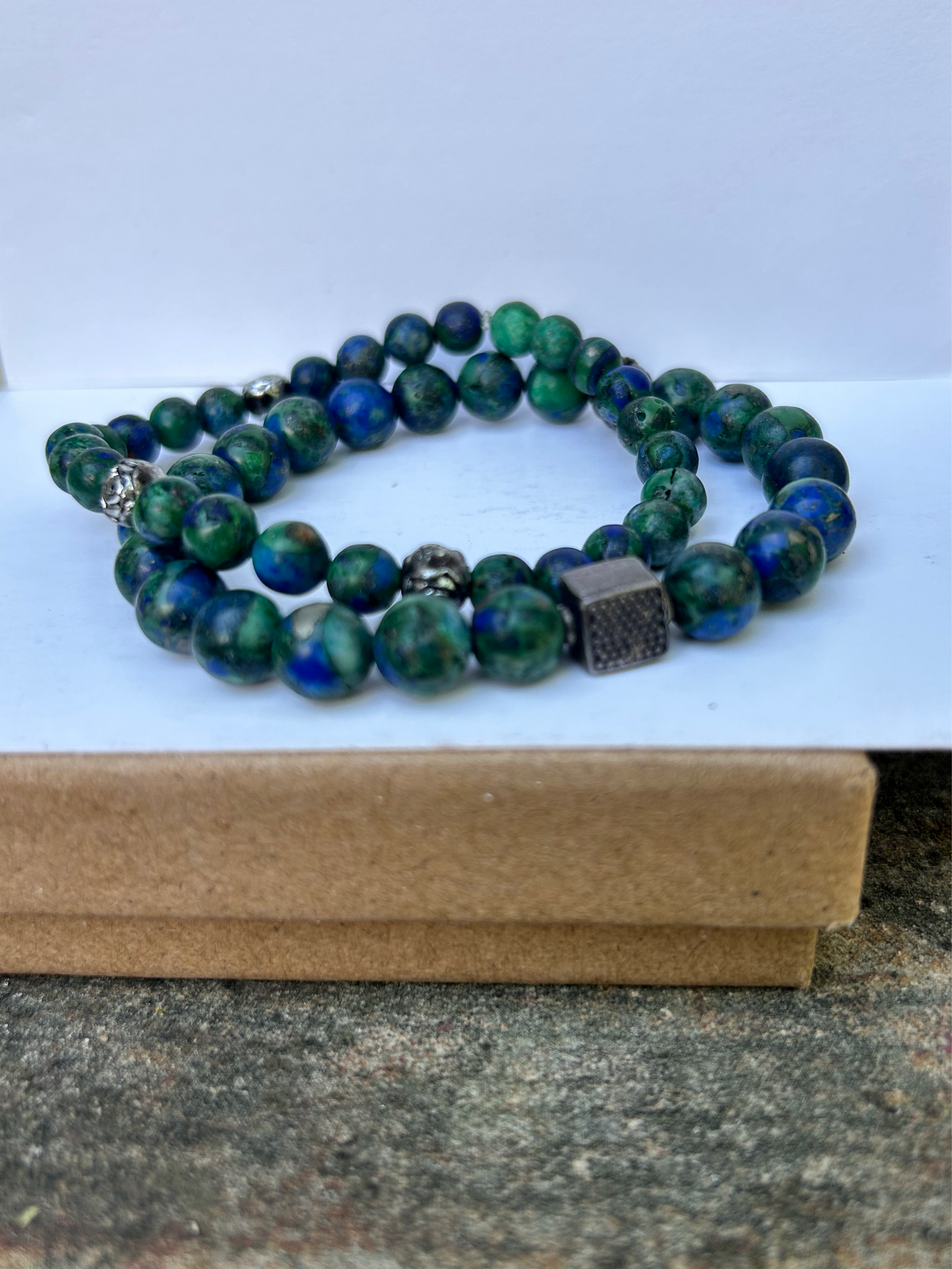 Chrysocolla Bracelets - Natural Color Smooth Finish for Adults - Promotes Harmony & Wisdom - Ideal for Any Occasion