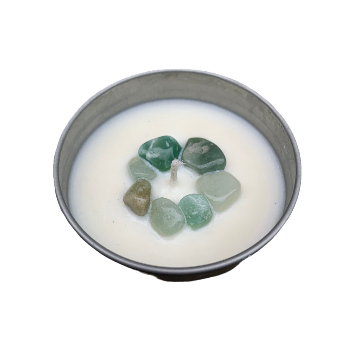 Aventurine tin can candle