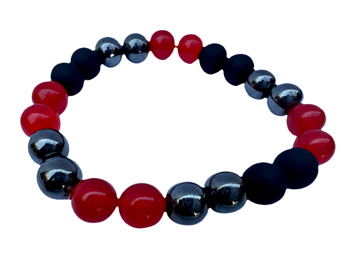 Rotes Armband mit Hämatit