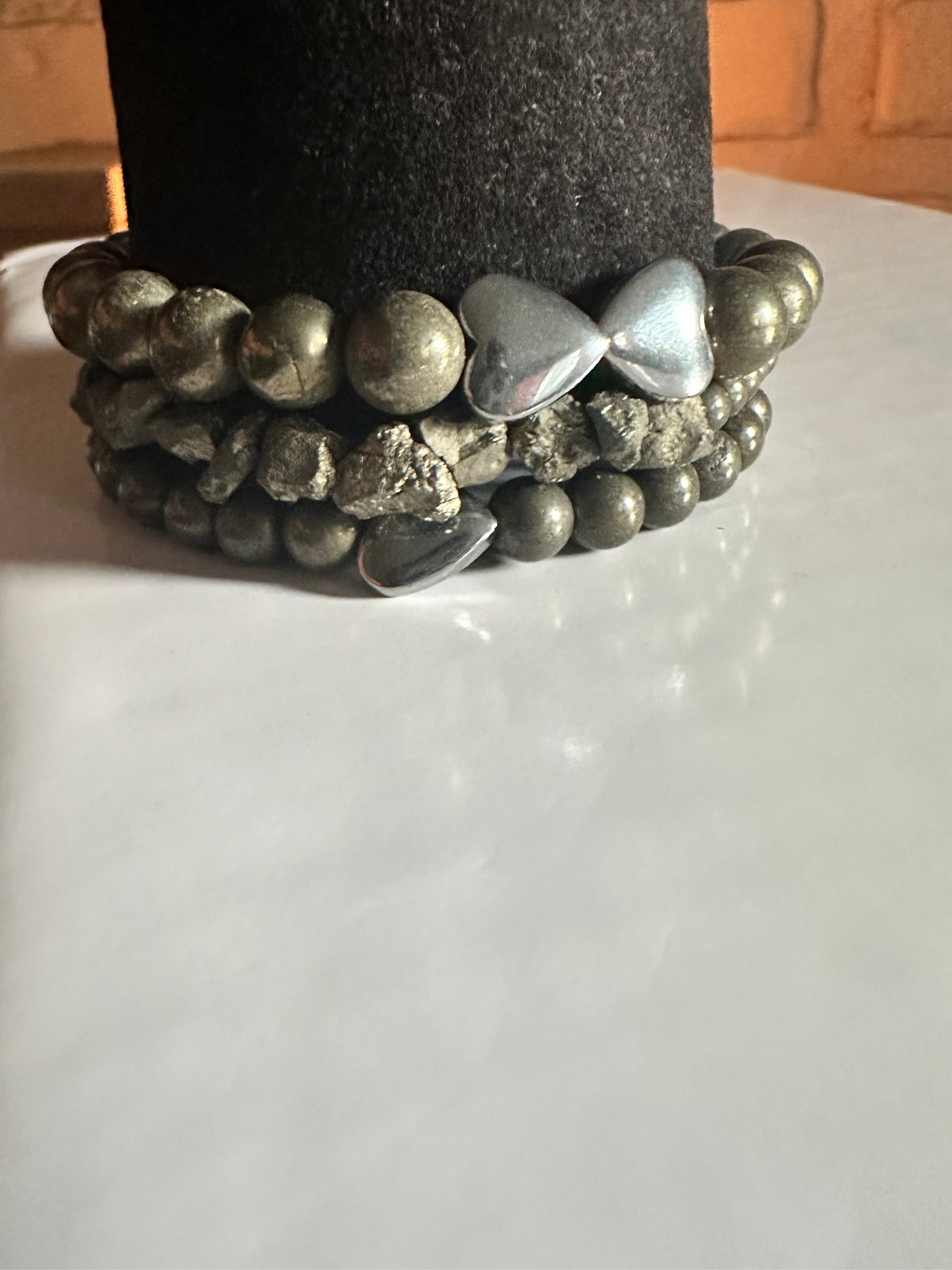 Pyrite Gemstone Bracelets - Dark and Dull Design for Attracting Strength, Energy, Willpower & Wealth