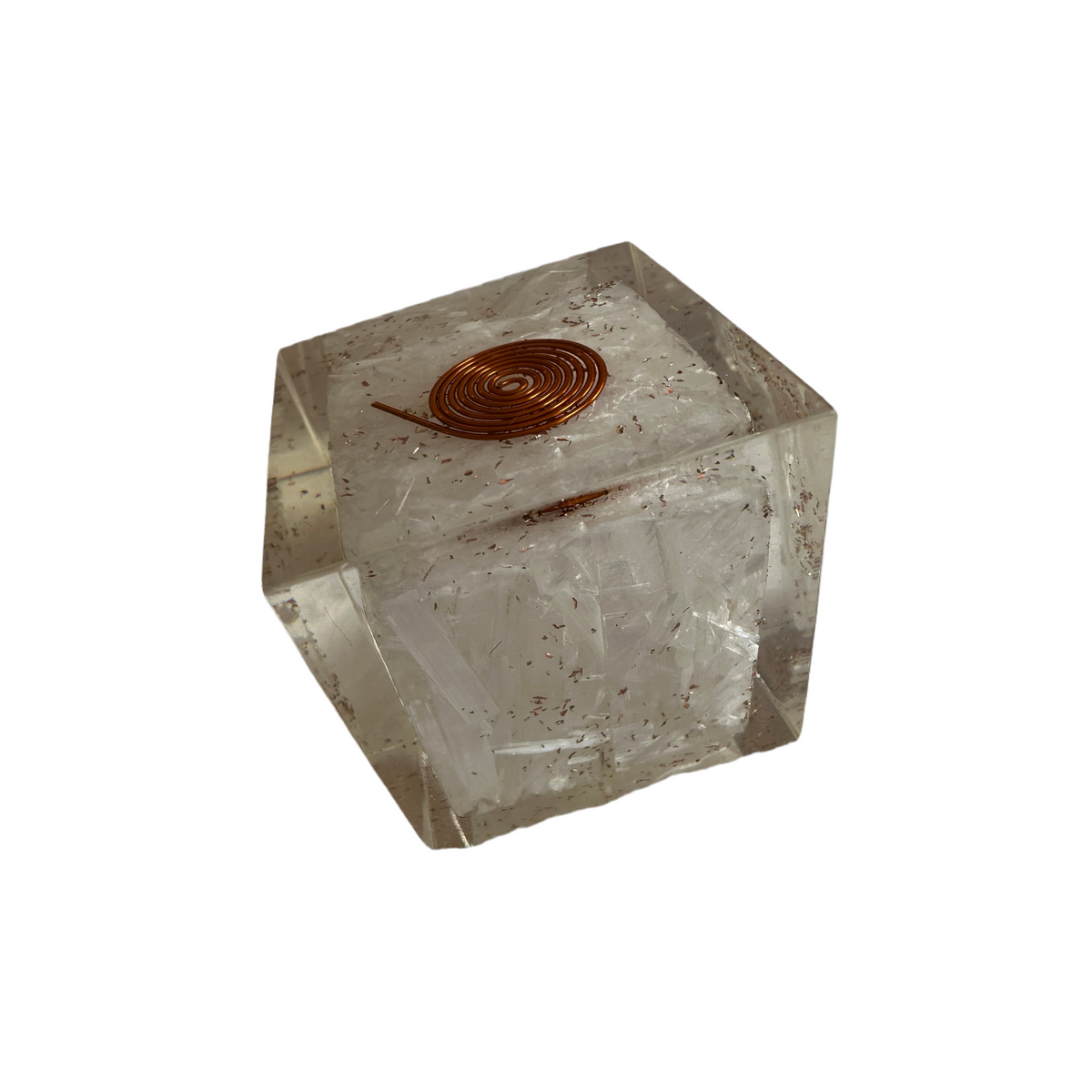Selenite Orgonite - Great for Cleaning and Clearing Space with Positive Energy and Focus