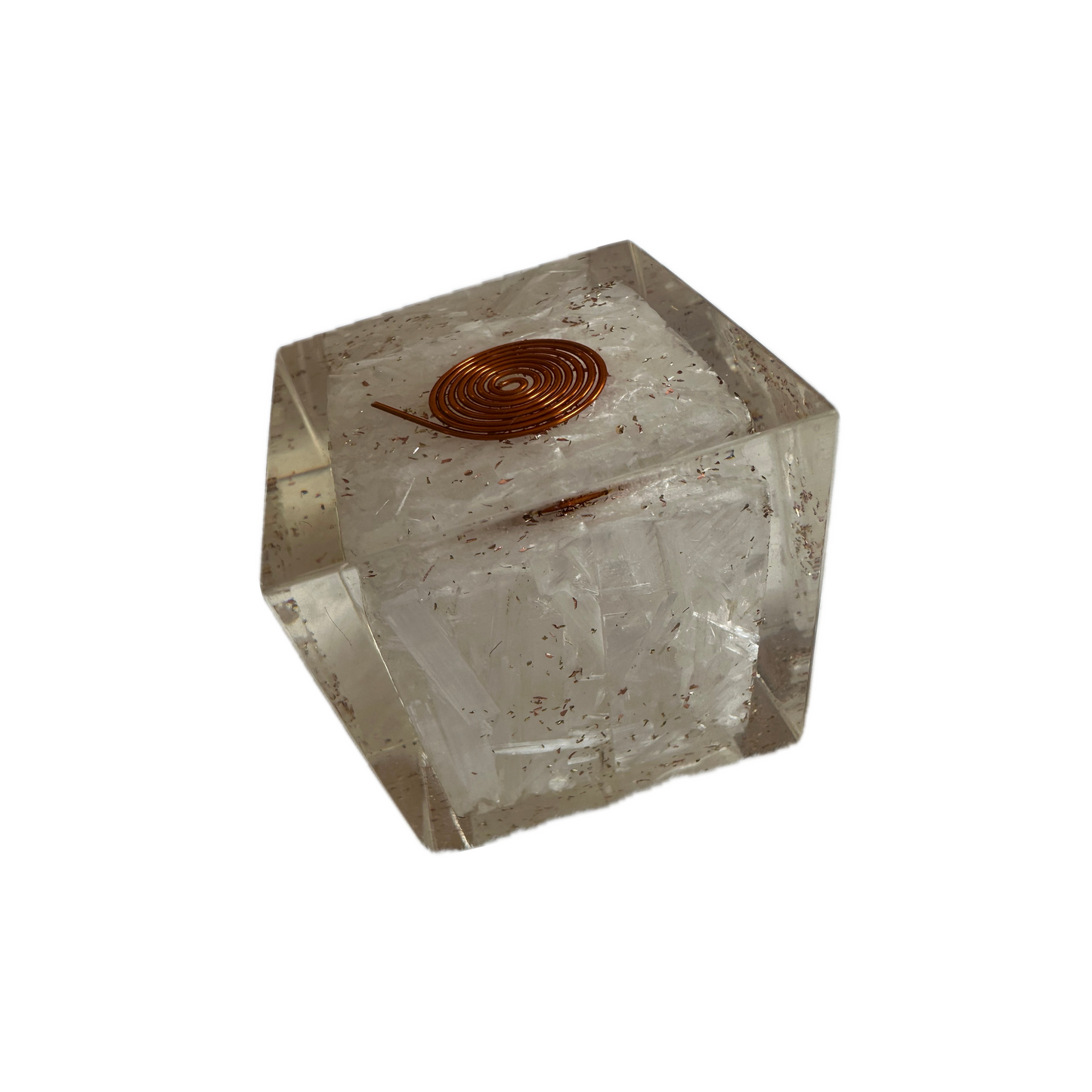 Selenite Orgonite - Great for Cleaning and Clearing Space with Positive Energy and Focus