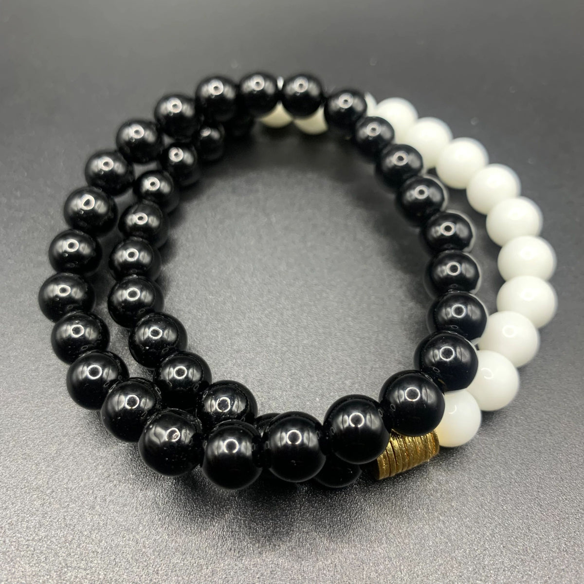 Black Jasper/White Pearl Bracelets - Grounding and Balancing Jewelry for Spiritual Growth, Protection Against Negative Energies