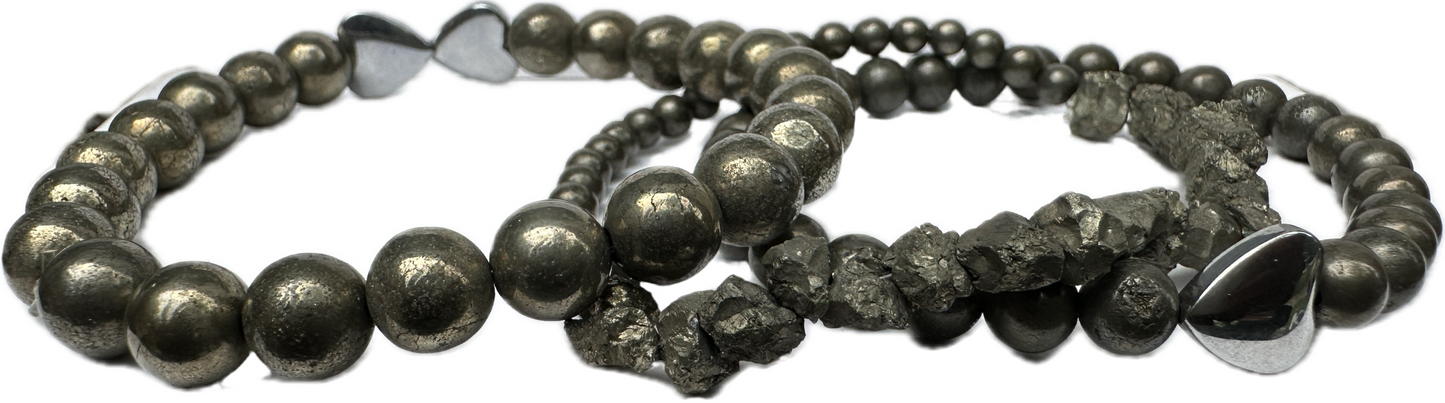 Pyrite gemstone bracelets