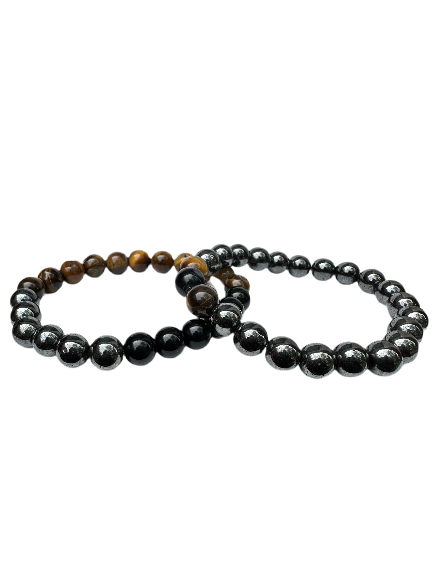 Tigers eye and hematite crystal bracelets