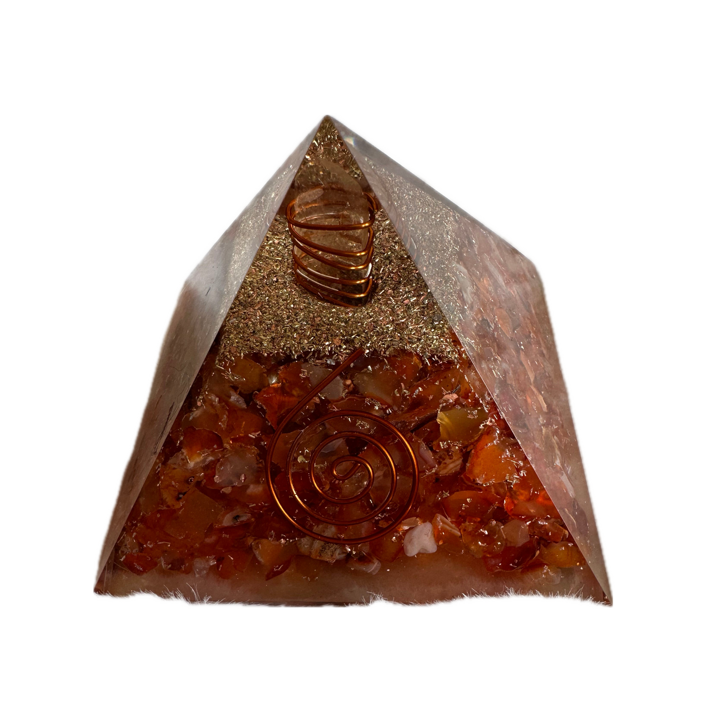 Carnelian orgonite pyramid