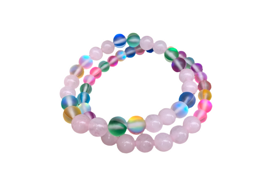 Funfetti love rose quartz bracelets