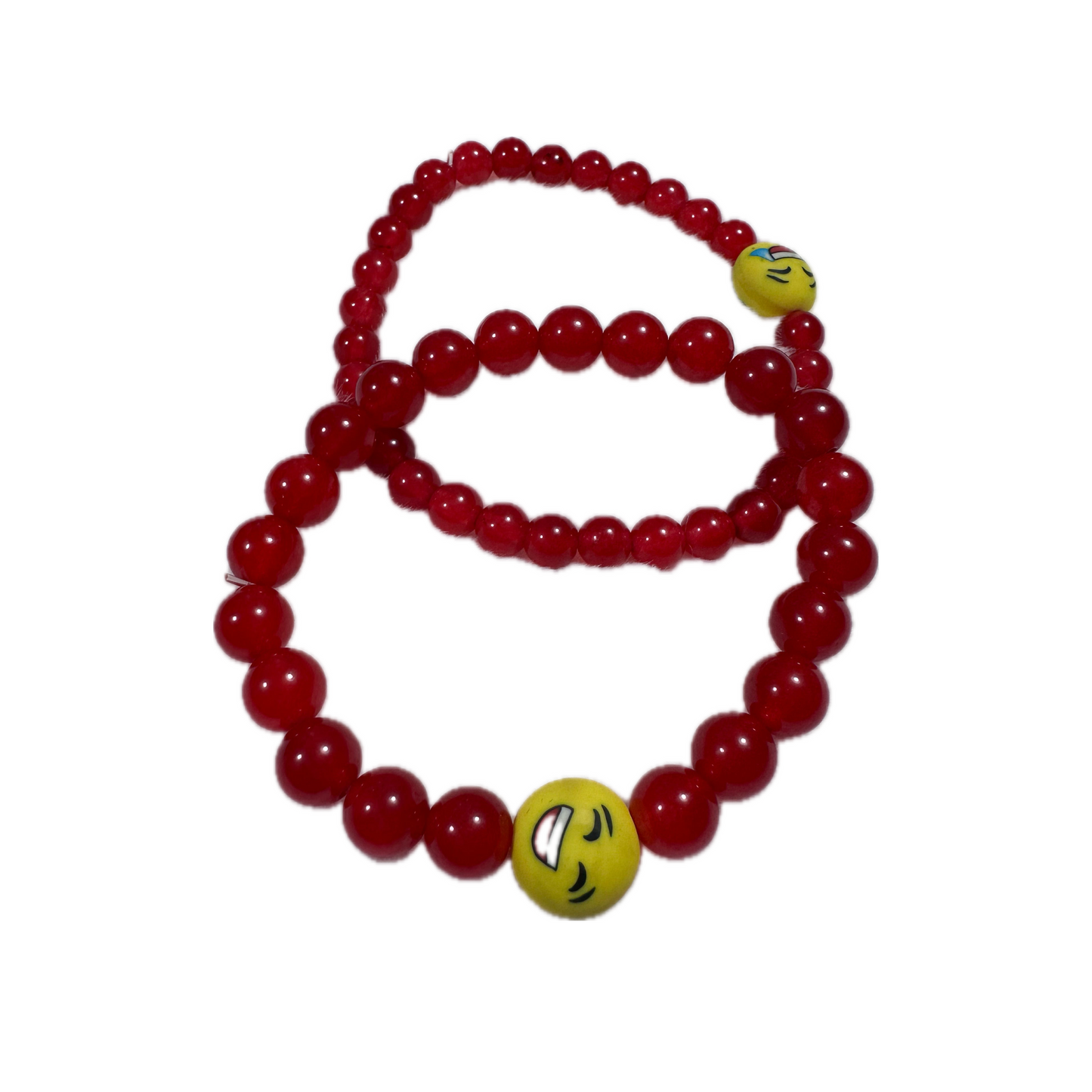 Emoji Red Qtz Gemstone Bracelets - Promotes Peace, Vitality, Tenacity, Security & Boosts Chakra Vitality