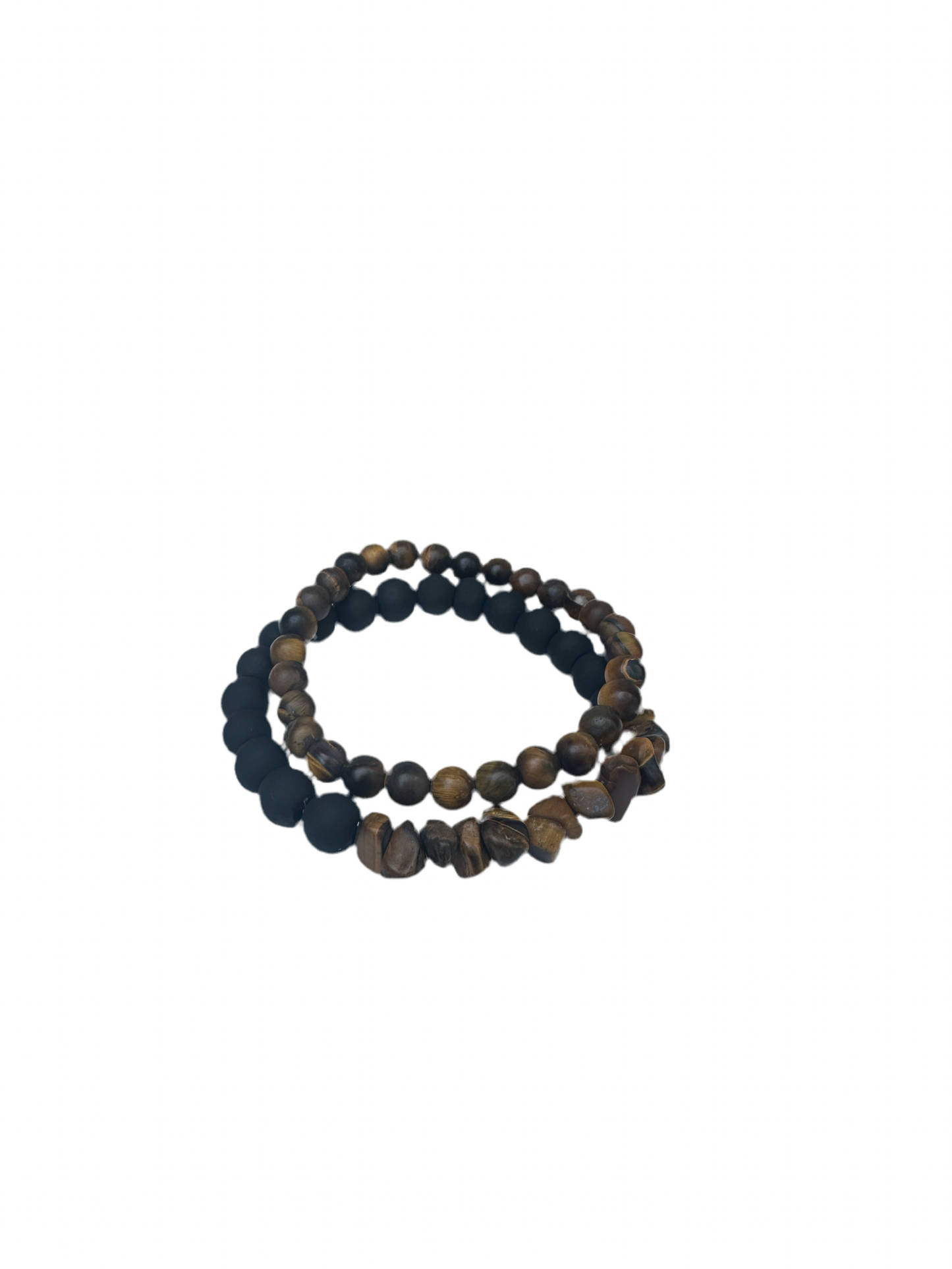 Crushed tigers eye black matte gemstone  bracelets