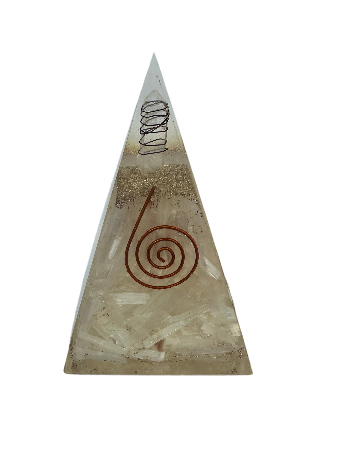 Selenite orgonite pyramid