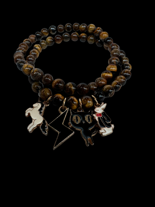 Tigers eye charmed up bracelets