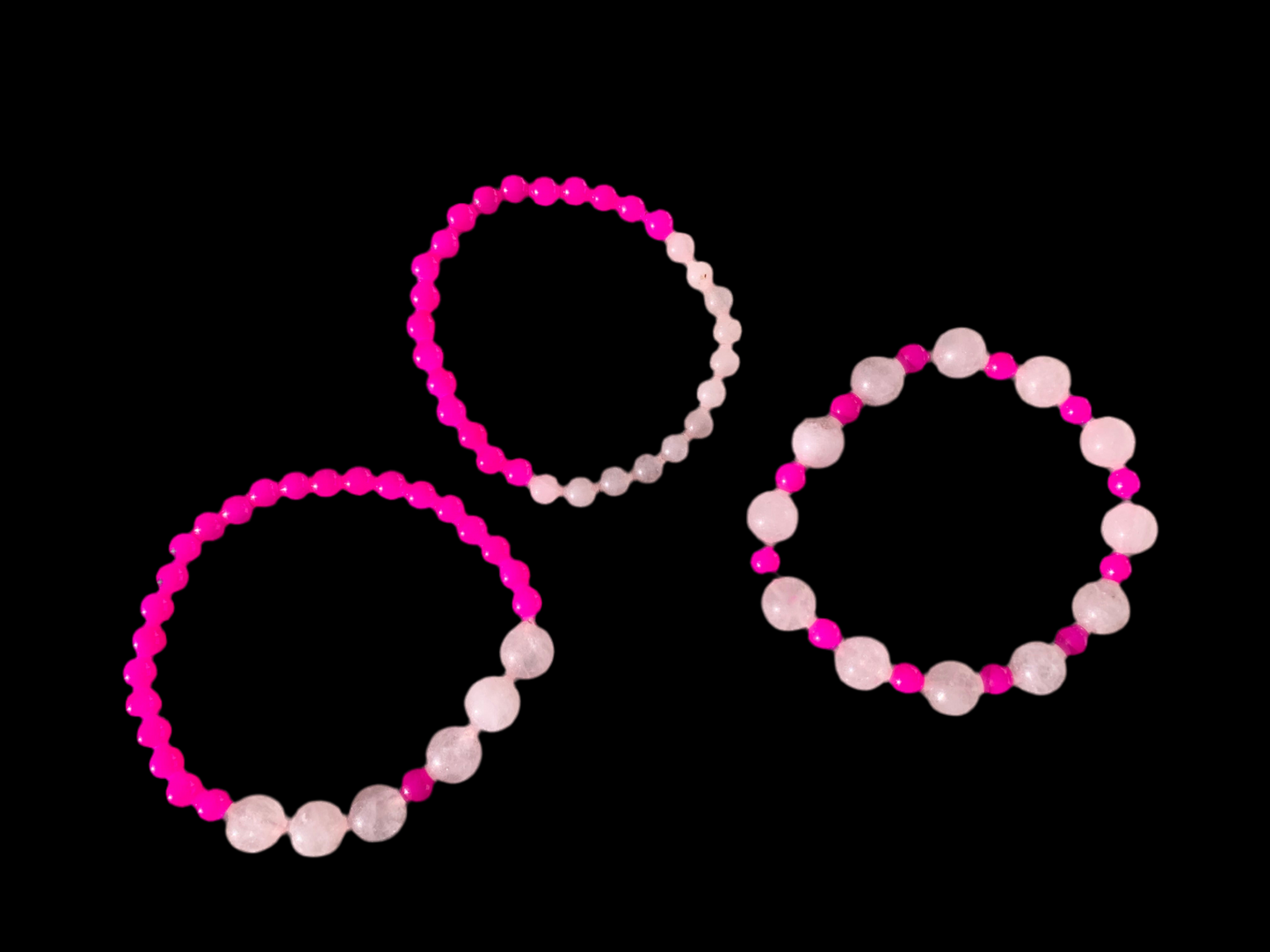 Attract fun love rose qtz gemstone bracelets