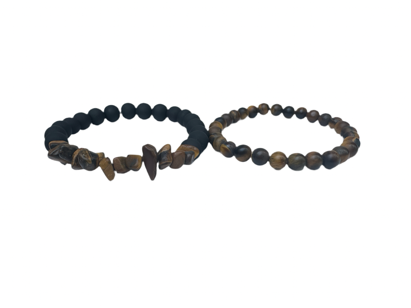 Crushed tigers eye black matte gemstone  bracelets