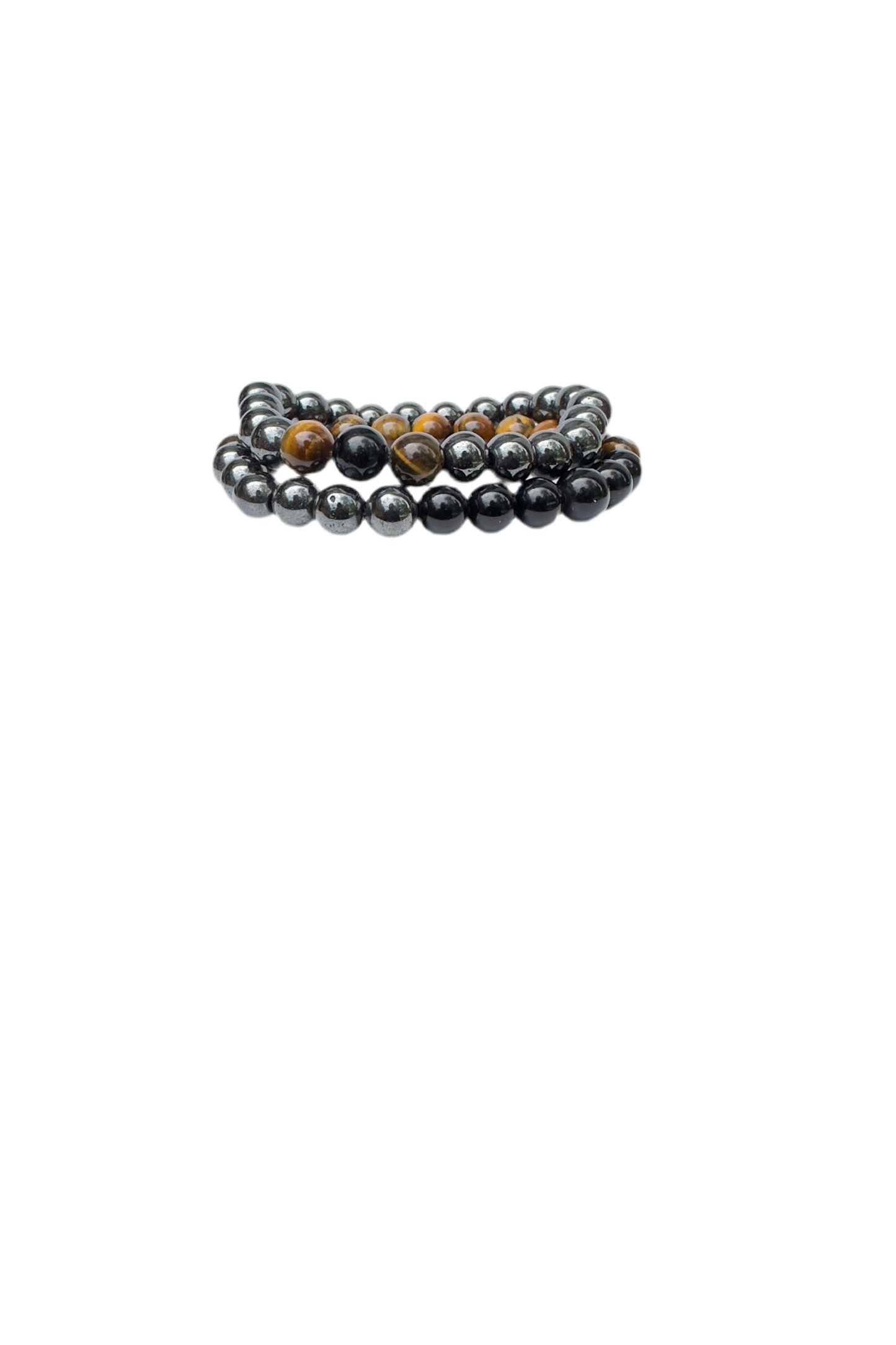 Tigers eye and hematite crystal bracelets