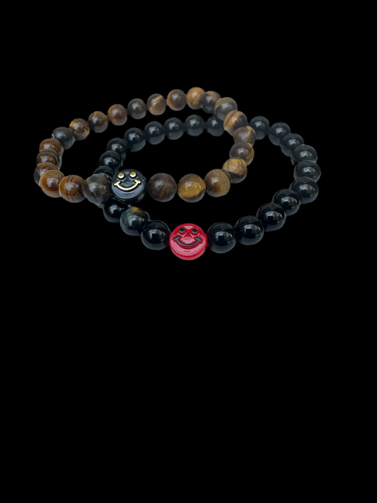 Smiley face gemstone bracelets