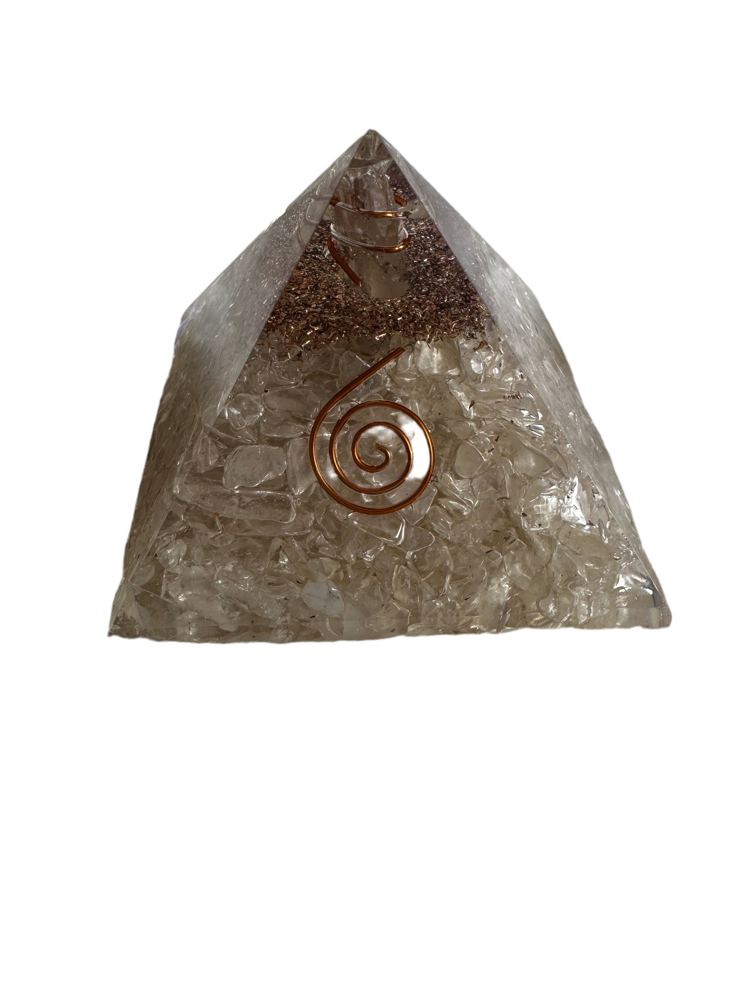 Clear orgonite pyramid