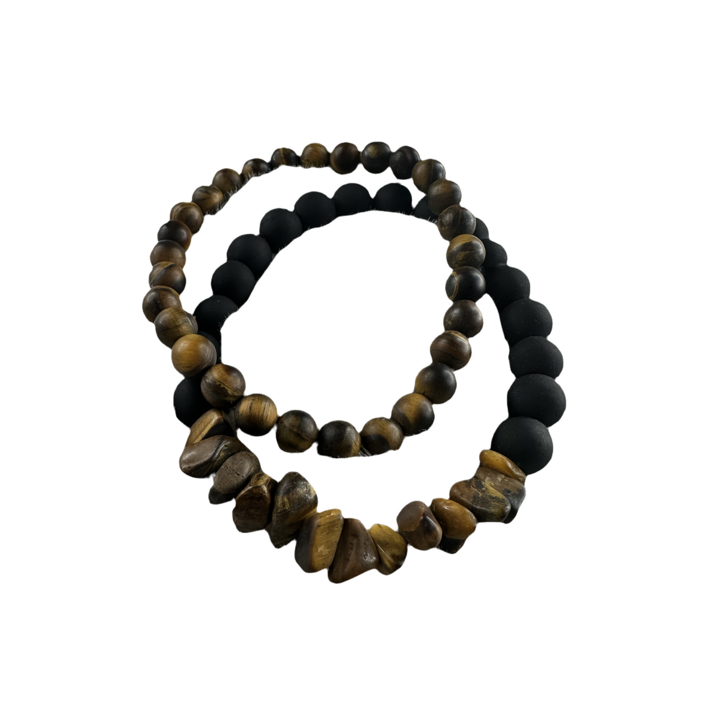 Crushed tigers eye black matte gemstone  bracelets