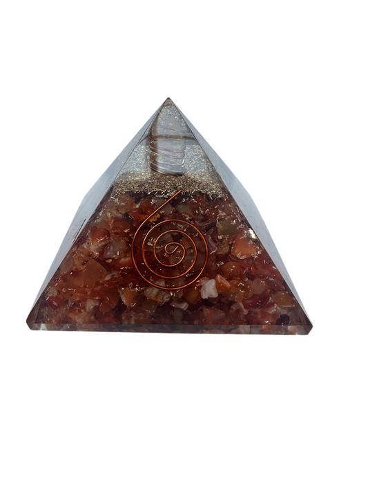 Carnelian orgonite pyramid