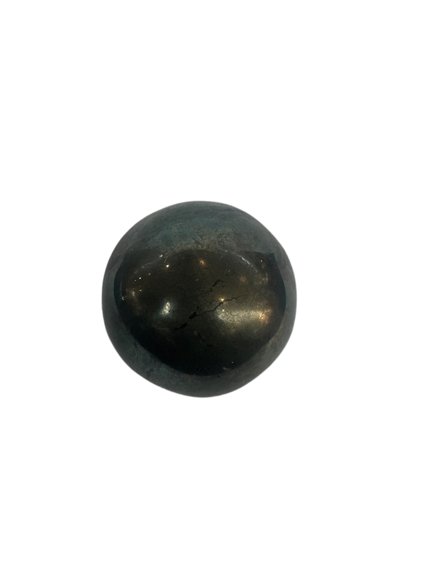 Pyrite Sphere - Attracts Strength, Energy, Willpower, Confidence & Wealth - Dark and Dull Stone for Spiritual and Emotional Well-being