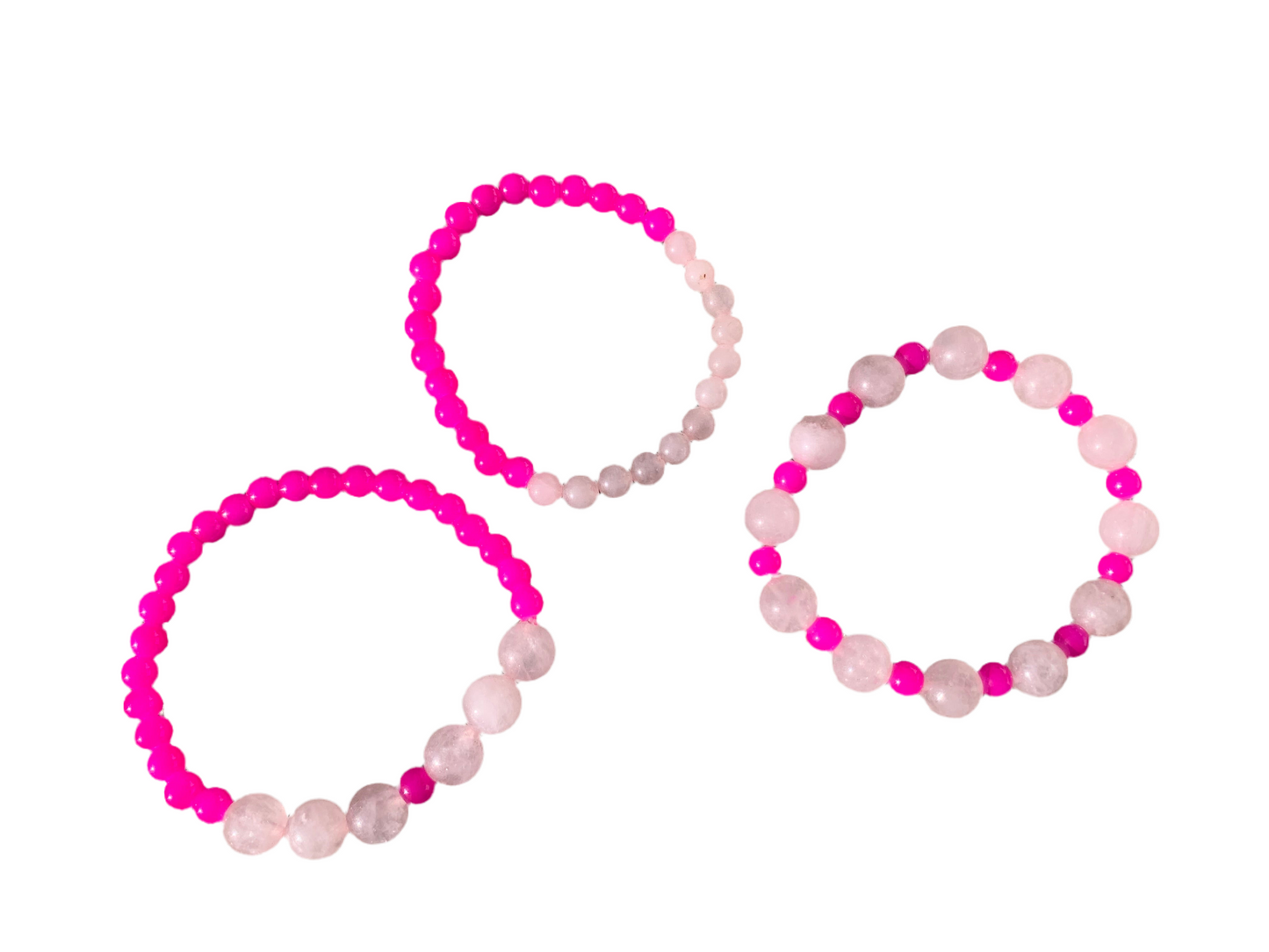 Attract fun love rose qtz gemstone bracelets