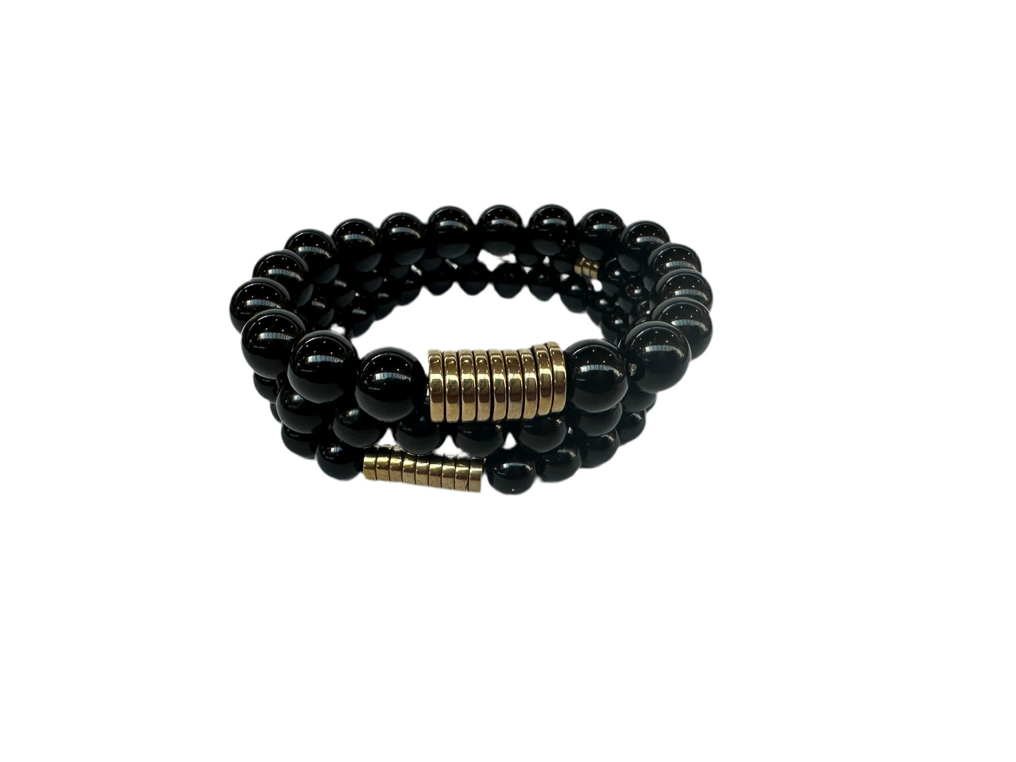 Black Jasper/ hematite gemstone bracelets