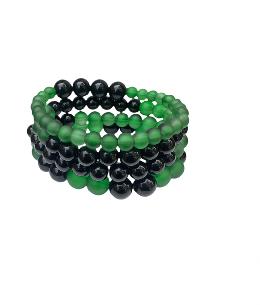 Green black jasper gemstone  bracelets