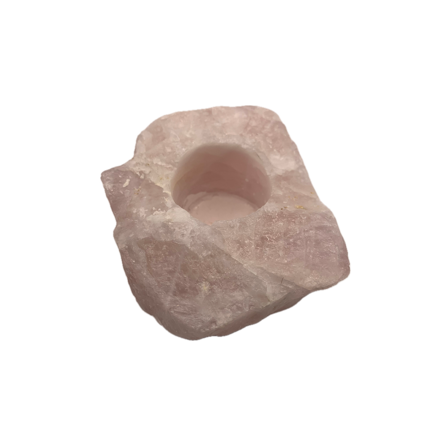 Rose quartz candlestick holder