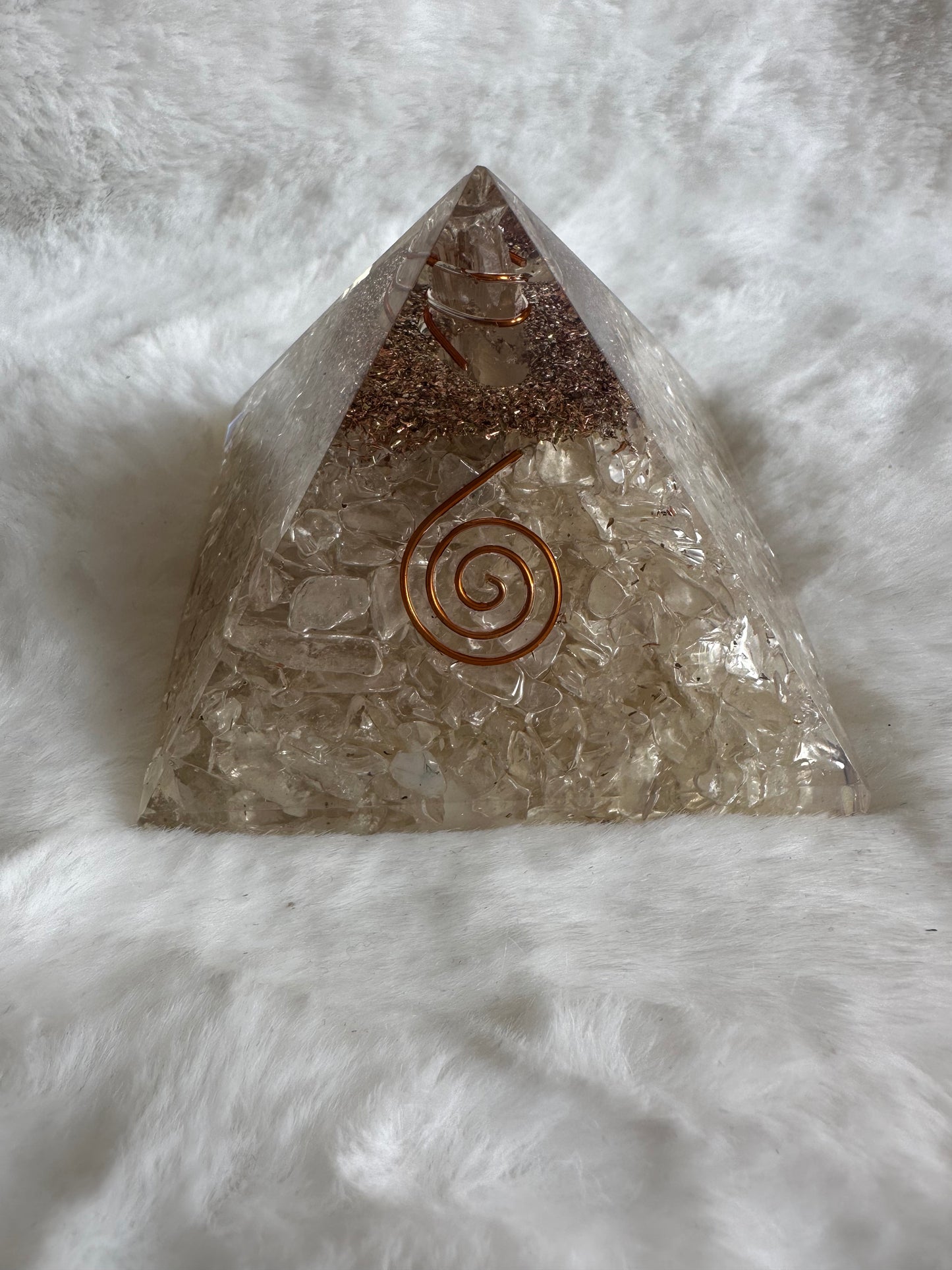 Clear orgonite pyramid